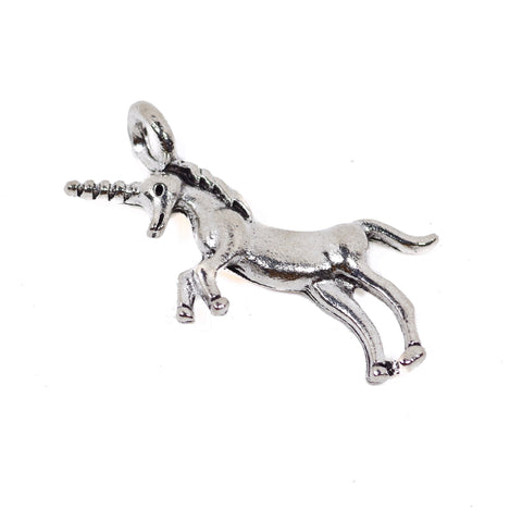 8 Unicorn Charms Antique Silver Tone Pendant