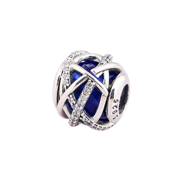 Blue Bead Pandora Charm 925 Sterling Sliver Spacer Bead Fits Pandora Bracelet