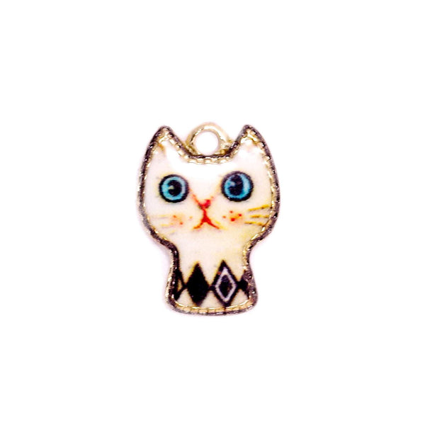 4 Pcs Cute Cat Enamel Charm Jewelry Bracelet Pendant