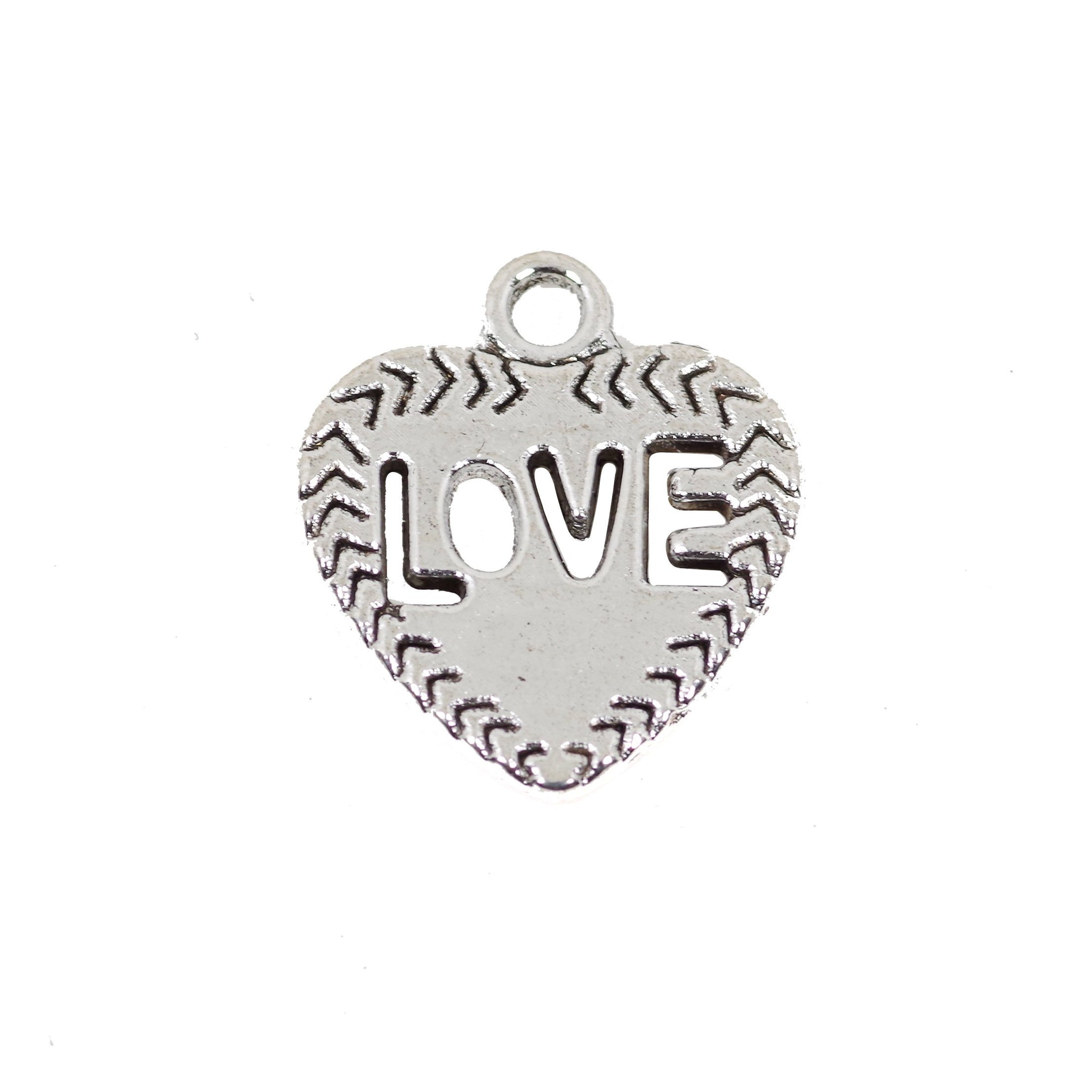 10 Pcs Love Charm Antique Alloy Jewelry Pendant