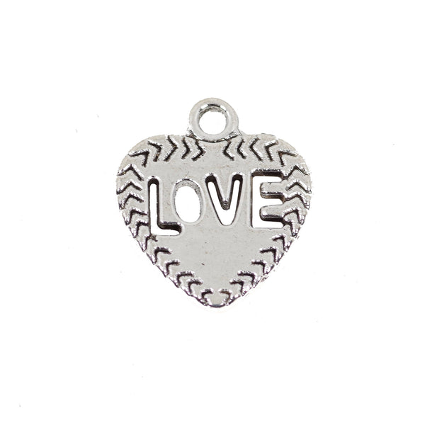 10 Pcs Love Charm Antique Alloy Jewelry Pendant