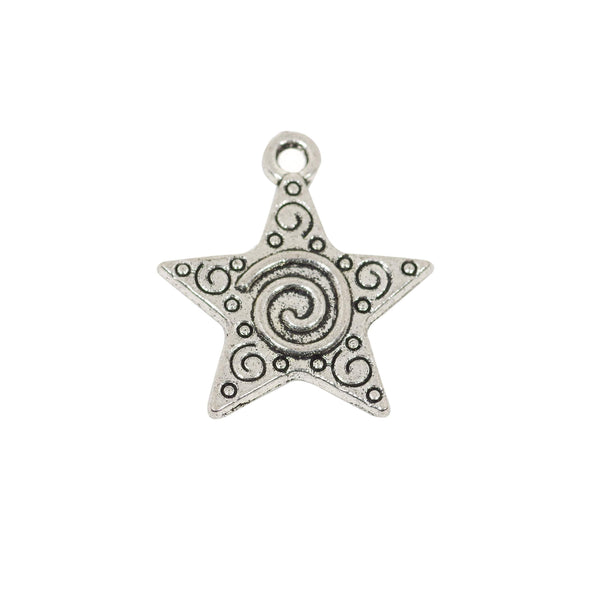 10 Pcs Star Charm Antique Alloy Jewelry Pendant