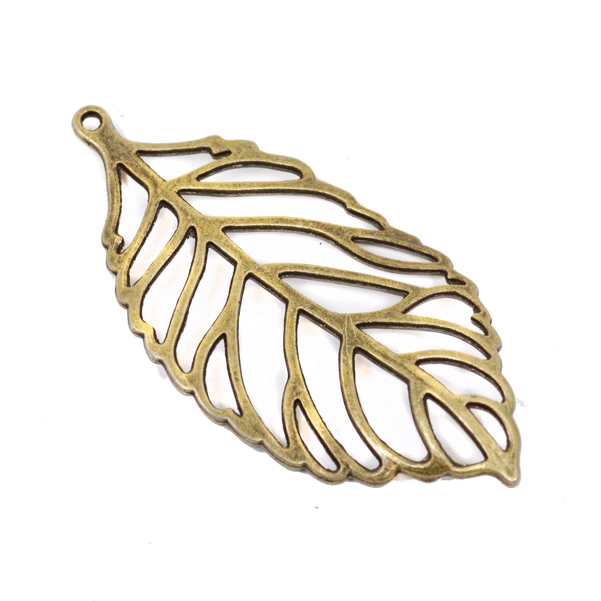 2 Pcs Leaf Charm Antique Bronze Jewelry Pendant