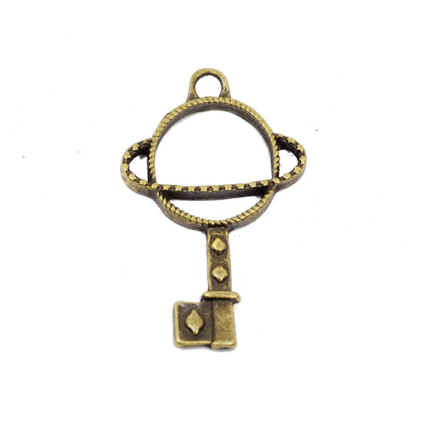 10 Pcs Ocean Key Charm Antique Bronze Jewelry Pendant