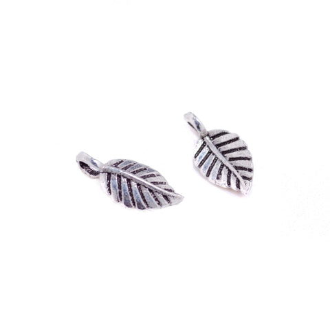 6 Pcs Vintage 925 Sterling Silver Small Leaf Charm for Jewelry Making