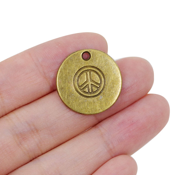 4 Pcs Vintage Peace Charm Antique Bronze Jewelry Pendant