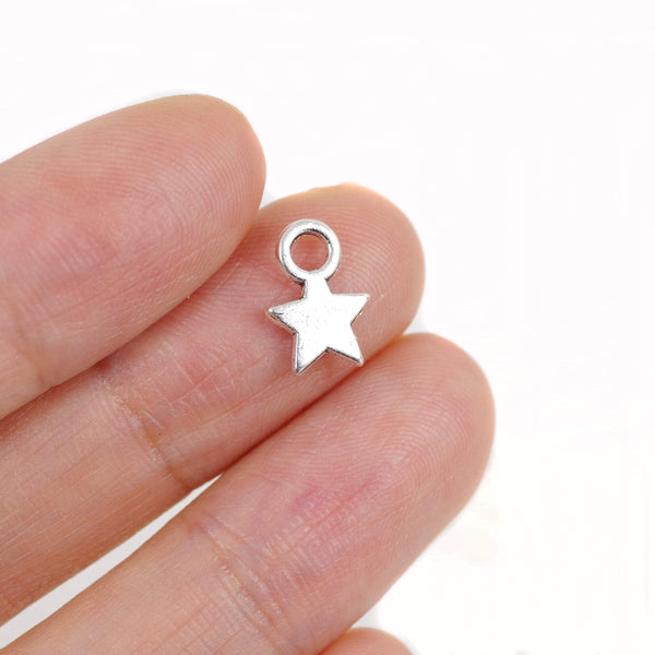 25 Pcs Little Star Charm Antique Alloy Jewelry Pendant