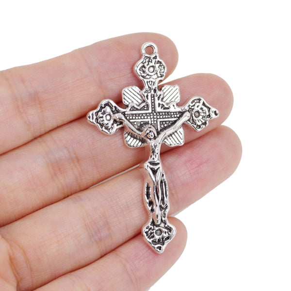 4 Pcs Vintage Cross Charm Antique Alloy Jewelry Pendant