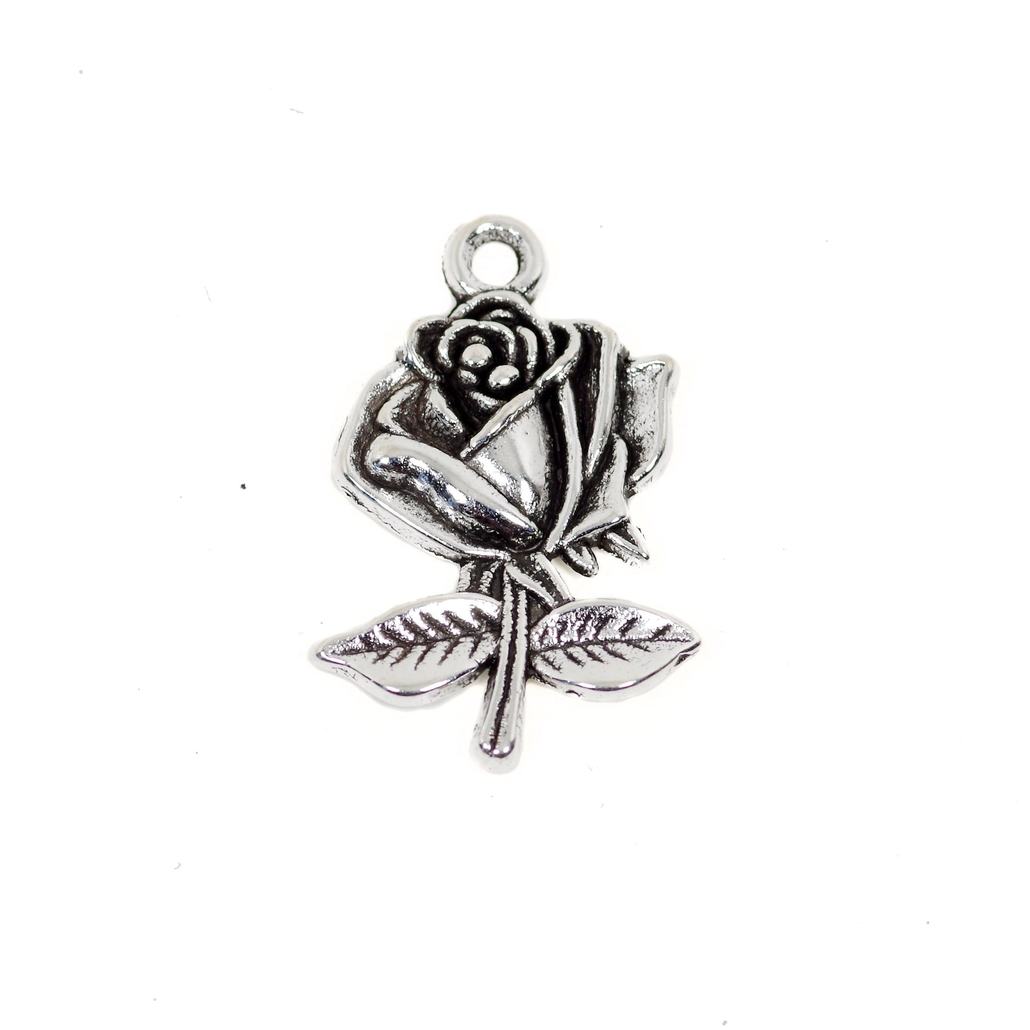 10 Pcs Vintage Rose Charm Antique Alloy Jewelry Pendant