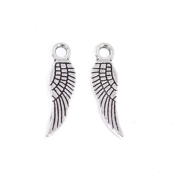 10 Pcs Vintage Wing Charm Antique Alloy Jewelry Pendant