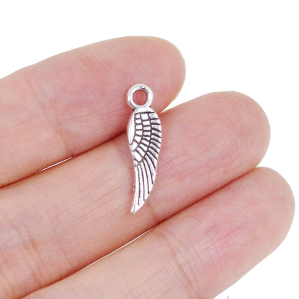 10 Pcs Vintage Wing Charm Antique Alloy Jewelry Pendant