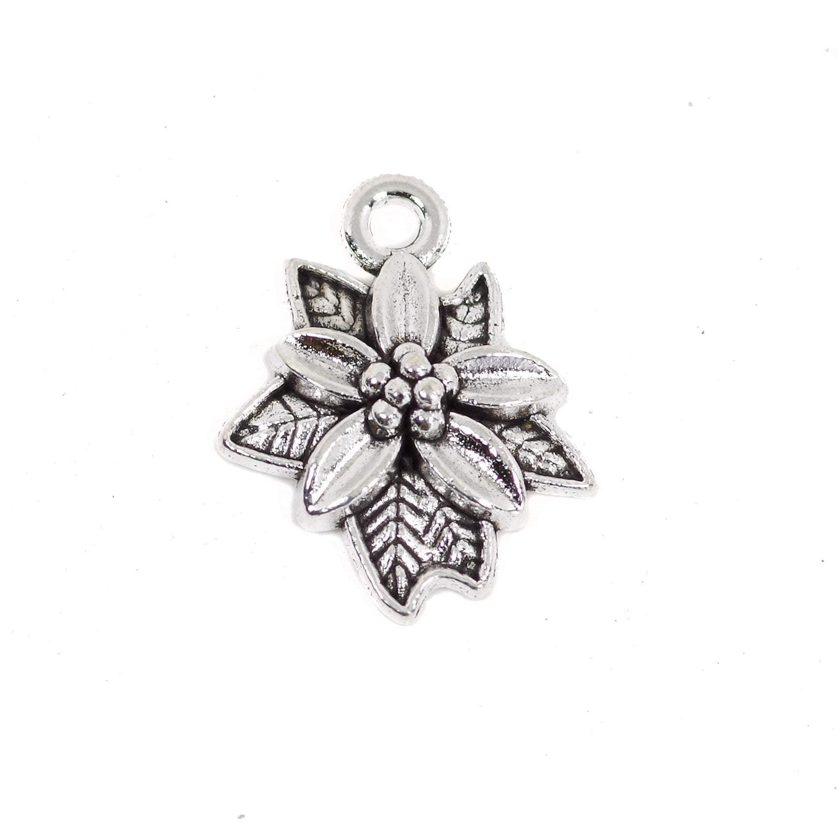 10 Pcs Vintage Flower Charm Antique Alloy Jewelry Pendant