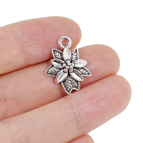 10 Pcs Vintage Flower Charm Antique Alloy Jewelry Pendant