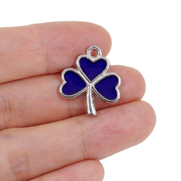 4 Pcs Lucky Four Leaf Enamel Charm Jewelry Bracelet Pendant