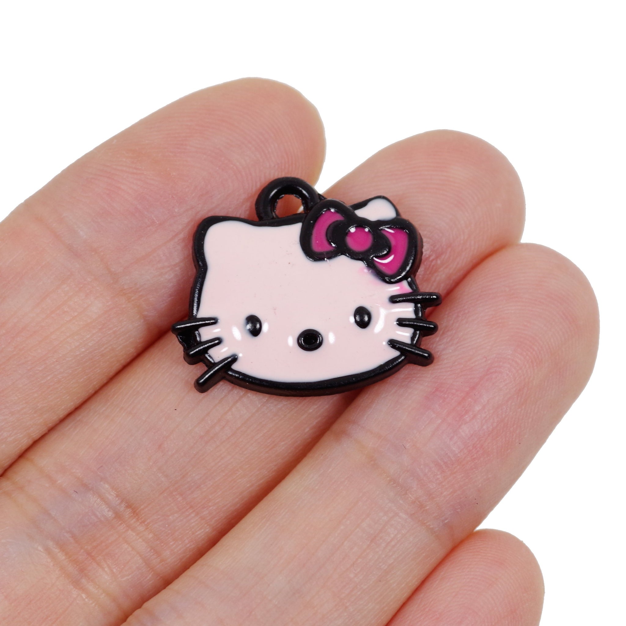 4 Pcs Hello Kitty Enamel Charm Jewelry Bracelet Pendant