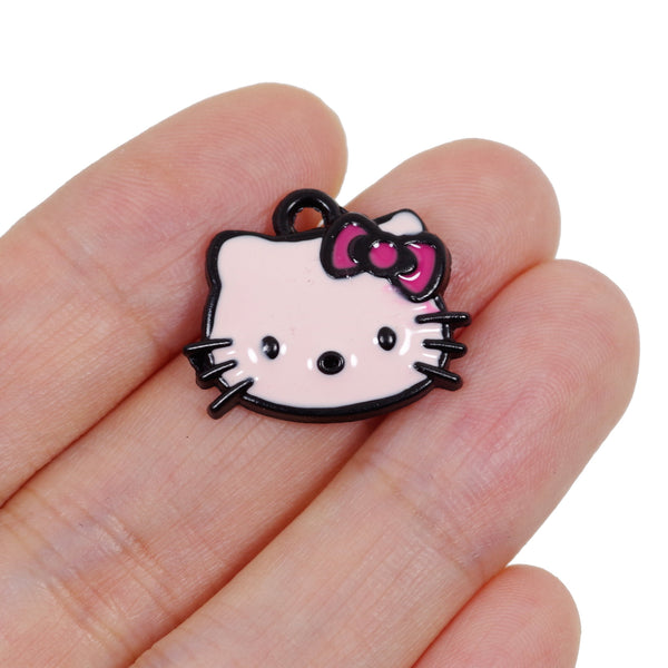 4 Pcs Hello Kitty Enamel Charm Jewelry Bracelet Pendant