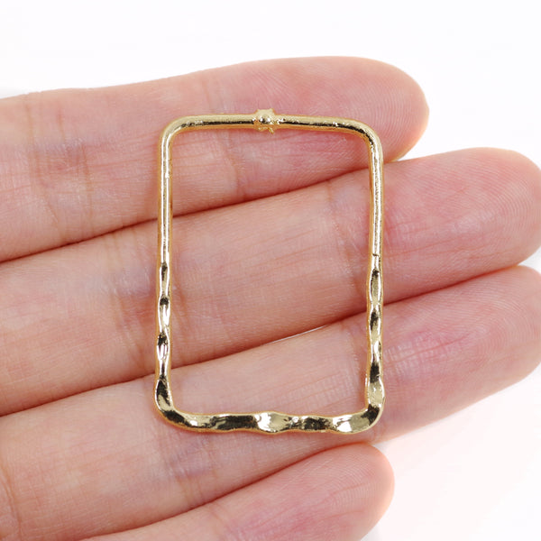 2 Pcs 18K Gold Plated Irregular Earring Charm for Jewelry Making