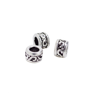 2 Pcs Vintage 925 Sterling Silver Spacer Bead for Jewelry Making