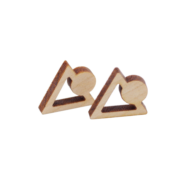 8 Pcs Geometric Triangle Charm - Wooden Earring Supplies