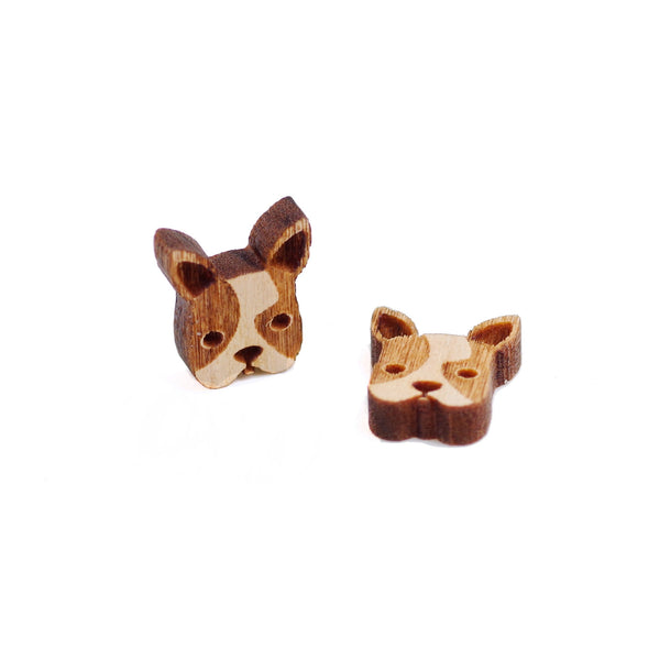 8 Pcs Dog Charm - Wooden Jewelry Making Supplies
