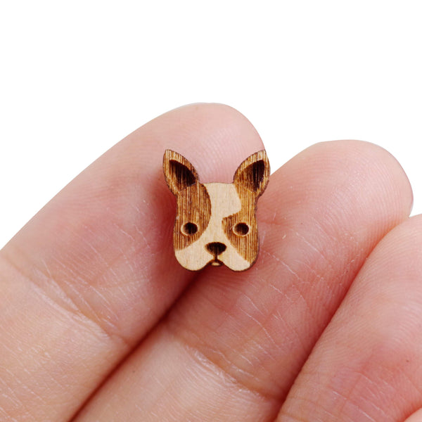 8 Pcs Dog Charm - Wooden Jewelry Making Supplies