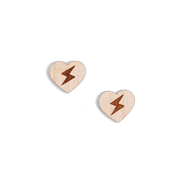 8 Pcs Heart Charm - Wooden Jewelry Making Supplies