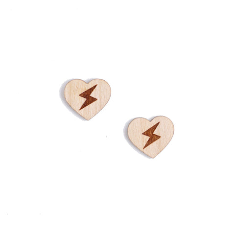 8 Pcs Heart Charm - Wooden Jewelry Making Supplies