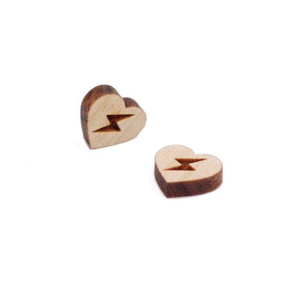 8 Pcs Heart Charm - Wooden Jewelry Making Supplies