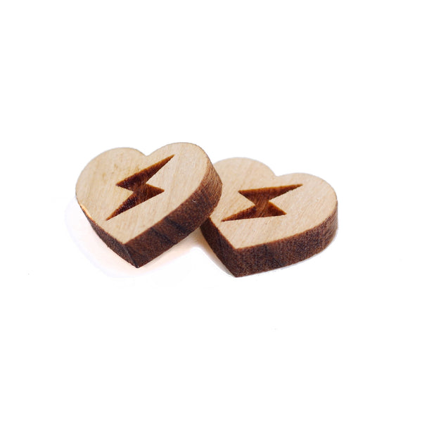 8 Pcs Heart Charm - Wooden Jewelry Making Supplies