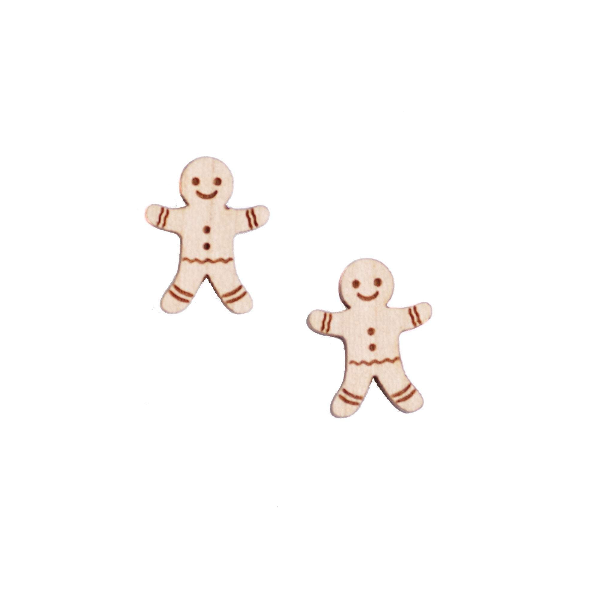 8 Pcs Gingerbread Man Charm - Wooden Jewelry Making Supplies