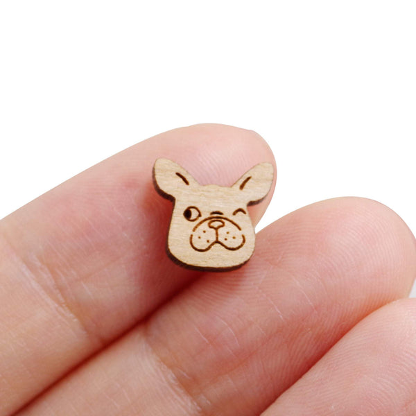 8 Pcs Wooden Dog Charm - Earring Supplies