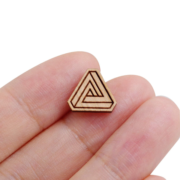 8 Pcs Wooden Triangle Charm - Earring Supplies