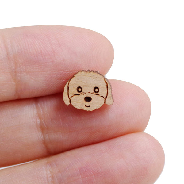 8 Pcs Wooden Dog Charm - Earring Supplies