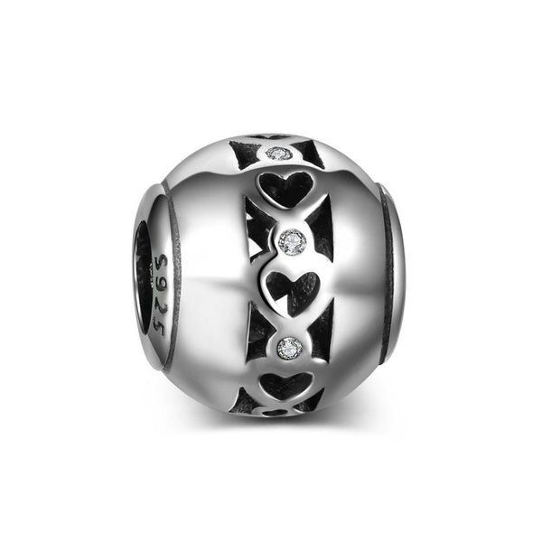 Heart Charm 925 Sterling Sliver Pandora Spacer Bead Fits Pandora Bracelet