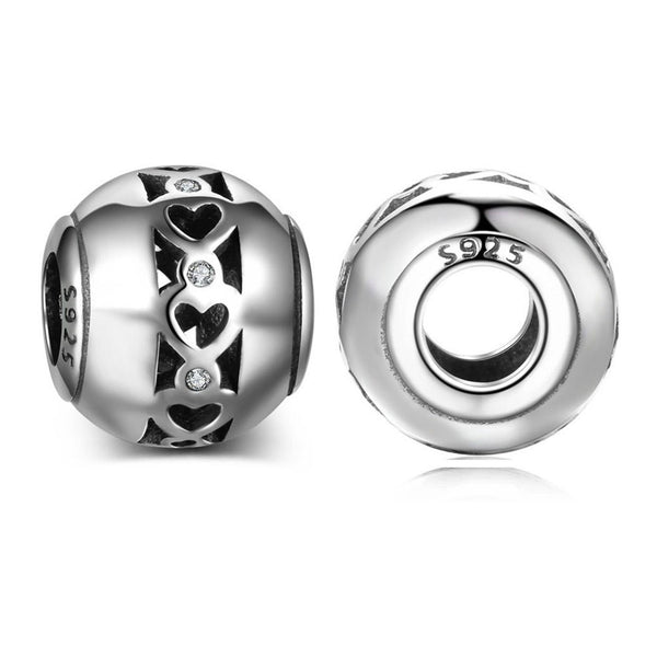 Heart Charm 925 Sterling Sliver Pandora Spacer Bead Fits Pandora Bracelet