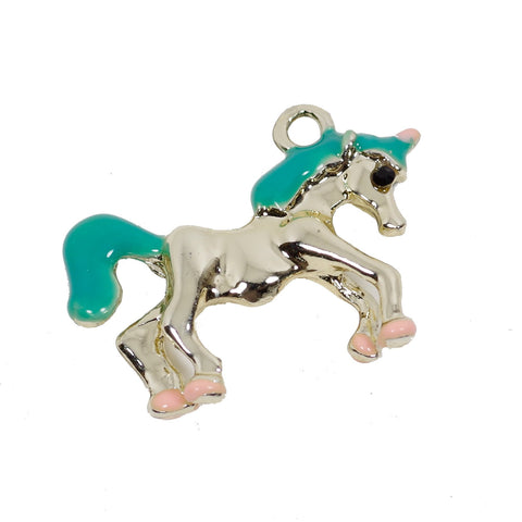 2 Pcs Unicorn Enamel Charm Jewelry Bracelet Pendant