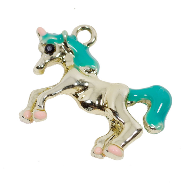 2 Pcs Unicorn Enamel Charm Jewelry Bracelet Pendant