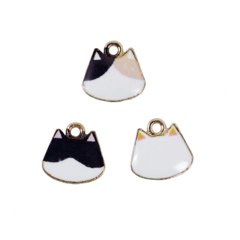 4 Pcs Cute Cat Enamel Charm Jewelry Bracelet Pendant