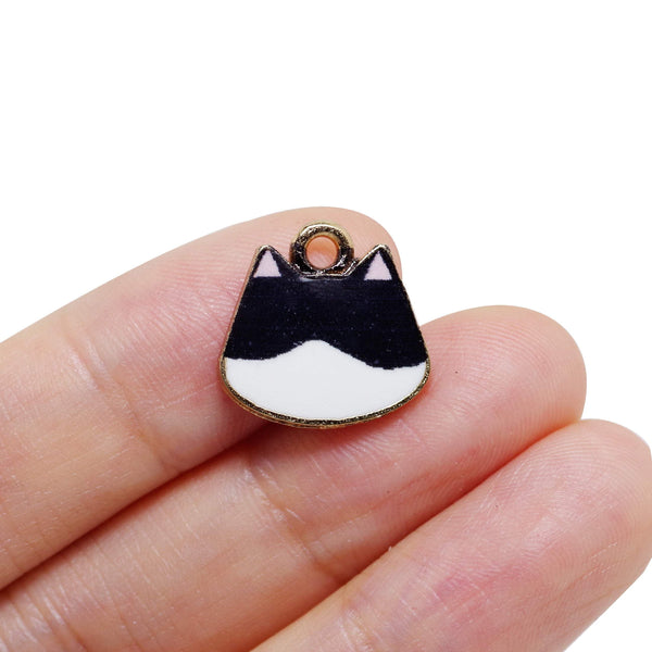 4 Pcs Cute Cat Enamel Charm Jewelry Bracelet Pendant