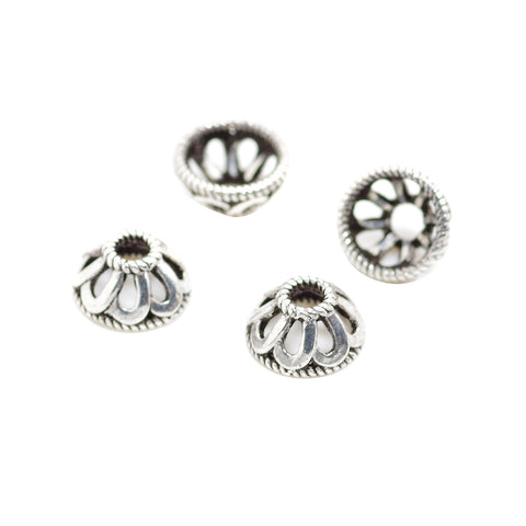 4 Pcs Vintage 925 Sterling Silver Beadcap