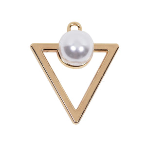 2 Pcs Gold Plate Geometric Charm with Pearl Earring Material Kit