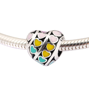 Authentic Pandora Charm Colorful Heart Spacer Bead