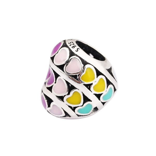 Authentic Pandora Charm Colorful Heart Spacer Bead