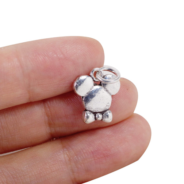 Vintage 925 Sterling Silver Mickey Minnie Mouse Charm with Close Jump Ring