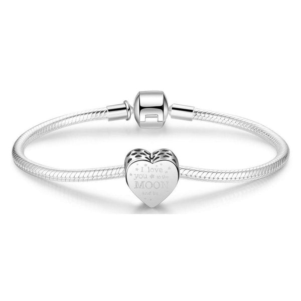 I Love You to the Moon and Back Pandora Charm 925 Sterling Sliver Spacer Bead Fits Pandora Bracelet