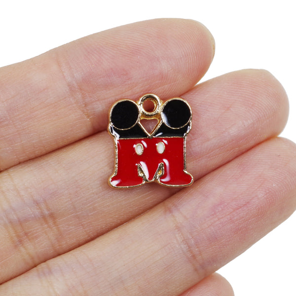 4 Pcs Mickey Minnie Mouse Enamel Charm Craft Supplies