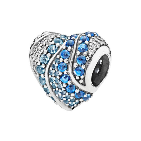 Blue Heart Pandora Charm 925 Sterling Sliver Spacer Bead Fits Pandora Bracelet