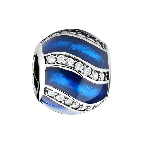 Blue Wave Pandora Charm 925 Sterling Sliver Spacer Bead Fits Pandora Bracelet