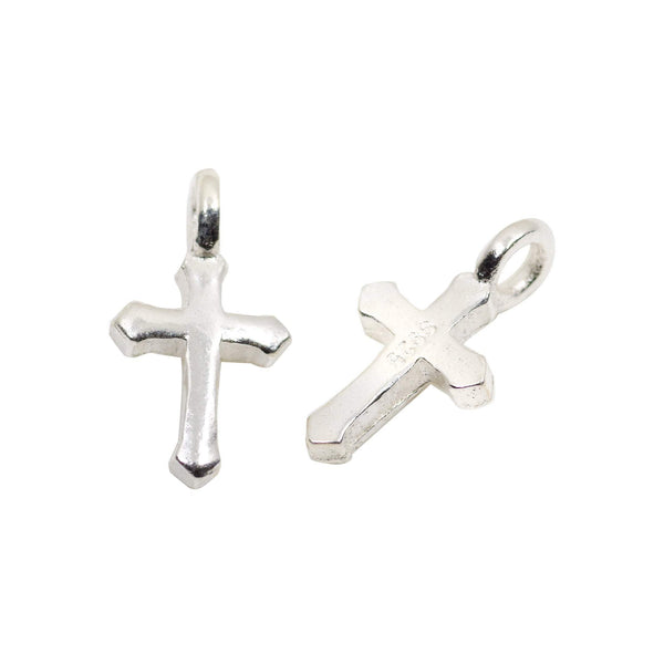 2 Pcs 925 Sterling Silver Cross Charm for Jewelry Making