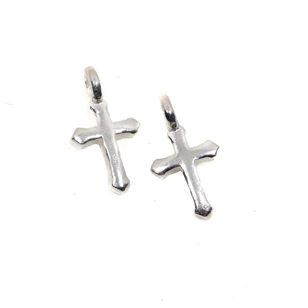 2 Pcs 925 Sterling Silver Cross Charm for Jewelry Making